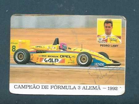 Automobilismo - Formula 3 - PEDRO LAMY - calendário de bolso AUTOGRAFADO