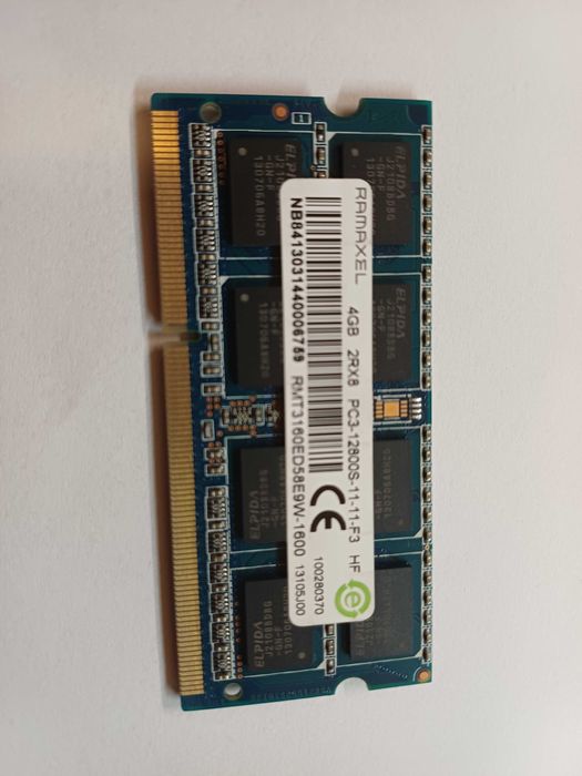 Memória RAM 4GB DDR3 1600MHz PC3-12800S Portátil