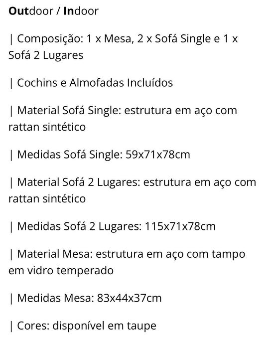 Conjunto jardim exterior
