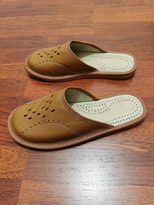 Pantofle Męskie Skórzane