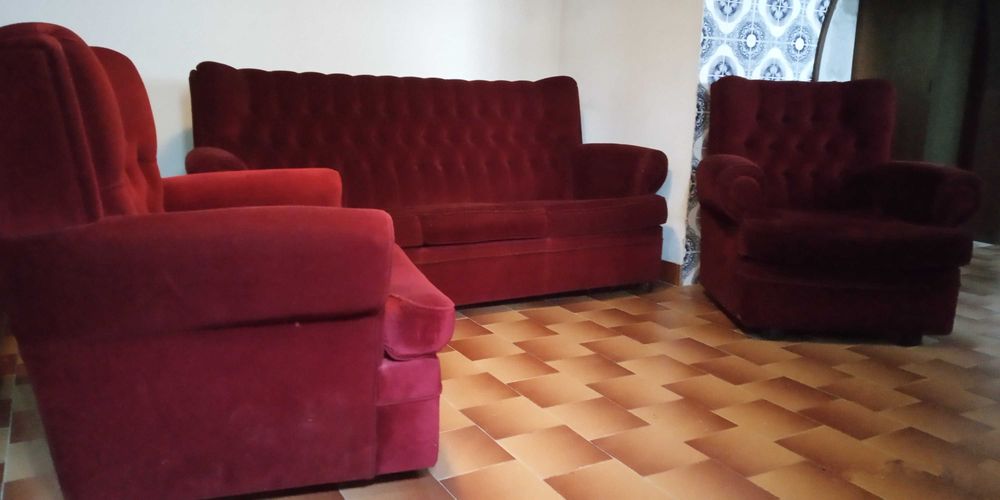 Conjunto Sofás Vintage Veludo