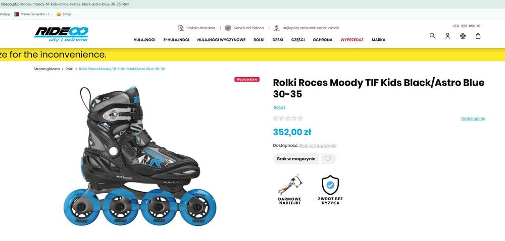 Rolki firmy Roces model Moody 30-35
