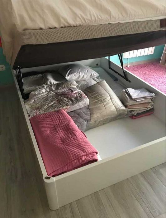 Somier 1,40cm x 1,90cm base branca