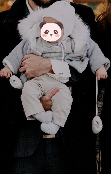 Komplet do chrztu dla chłopca firmy sweterki Małgosia