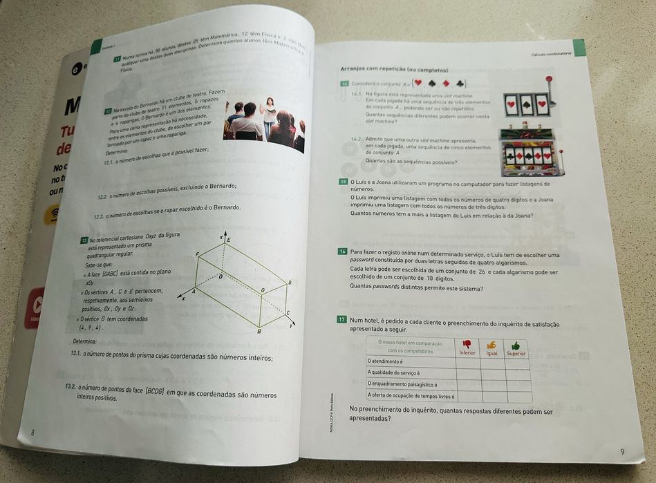 Caderno prático e de autoavaliação / atividades / exercícios Matemática A “NOVO ESPAÇO” 12.º ano