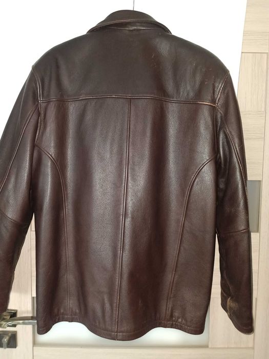 Натуральна шкіряна куртка Dolly 50-52XL. Демі 2-в-1 знімається хутро.