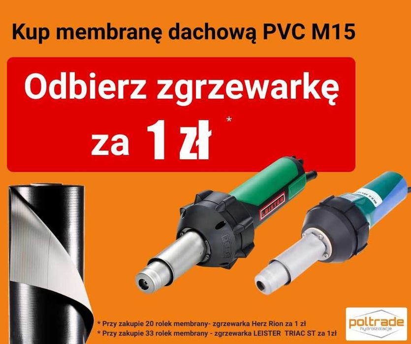 Membrana dachowa PVC , zbrojona , 1,5 mm - dobra cena , rolka 42m2
