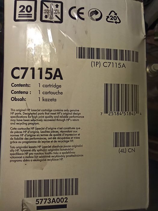 Nowy Toner oryginał HP C7115A