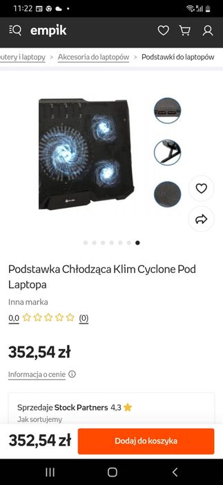 KLIM Cyclone - Podstawka chłodząca do laptopa - Maksymalne chłodzenie