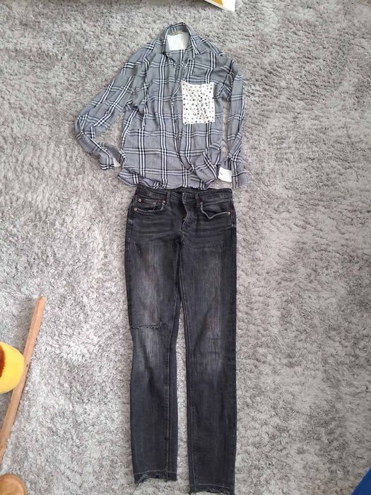 Жіноча сорочка М/ джинси zara XS/S/ 40-42/Стильний лук XS/S