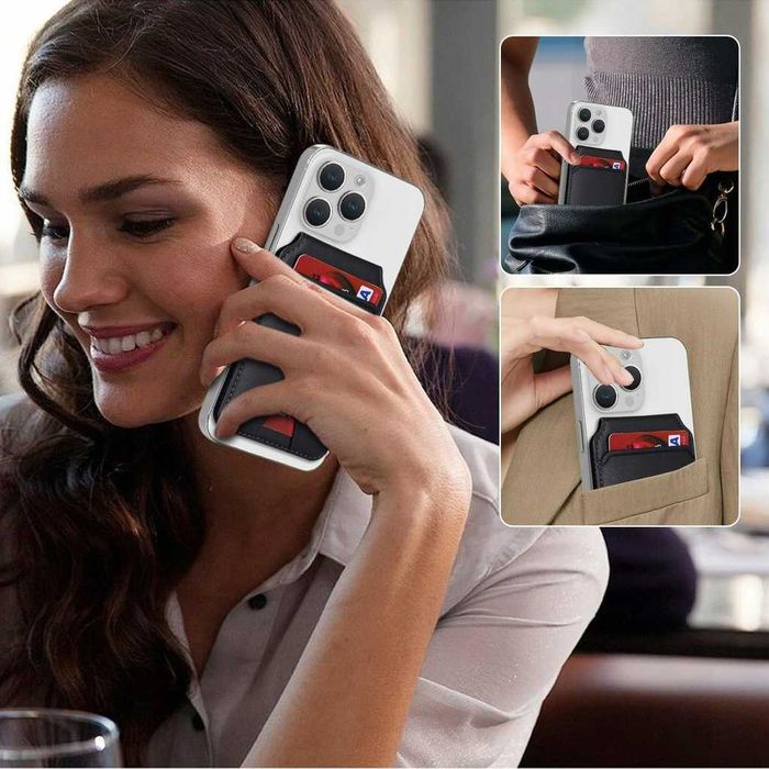 Magnetyczny uchwyt na karty MagSafe z podstawką do iPhone AFARER