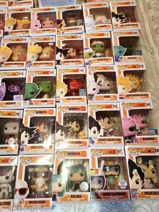 84 funko pop dragon ball e varios