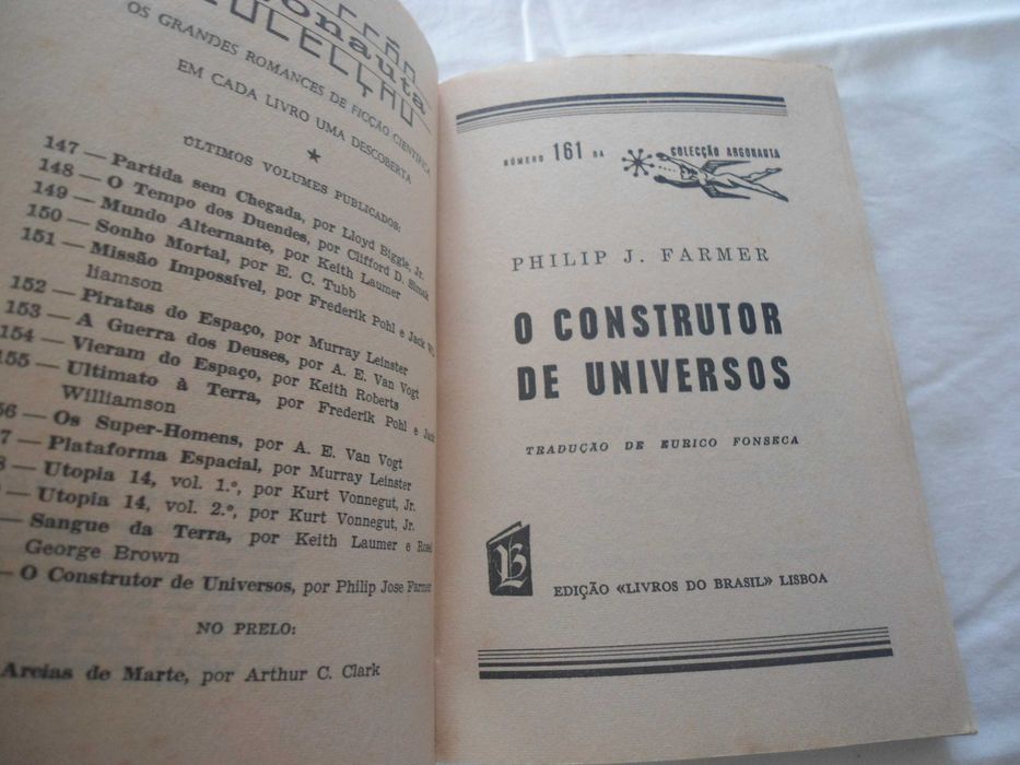 Coleção Argonauta 161-O Construtor de Universos de Philip Jose Farmer