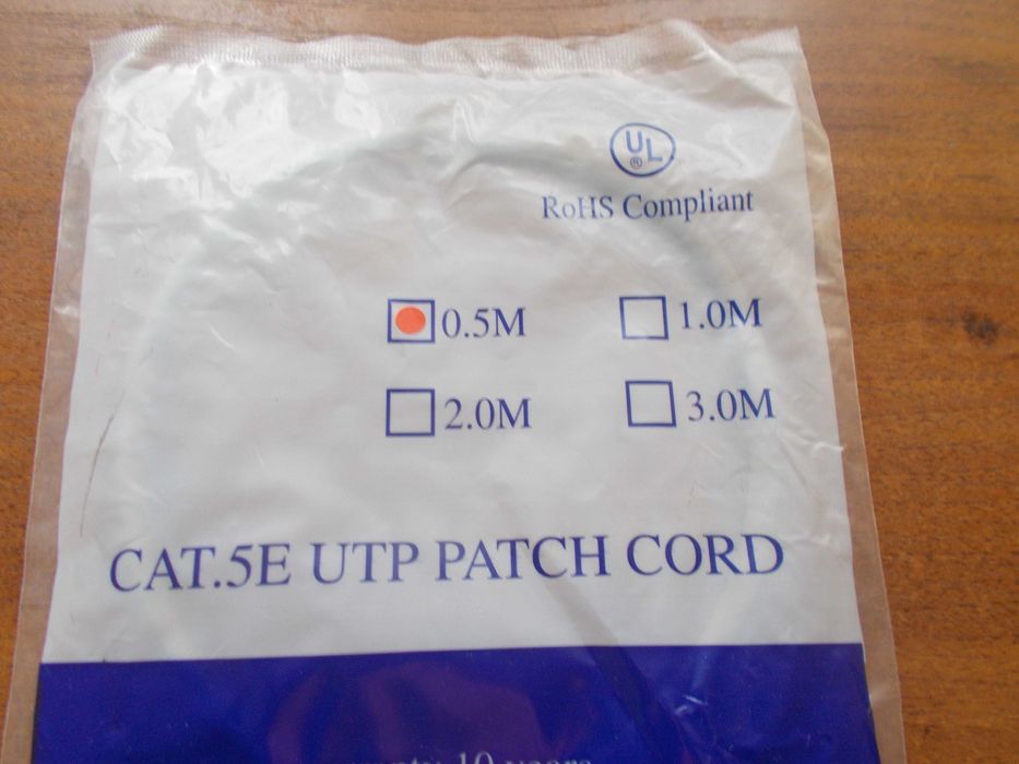 Патч-корд PATCH CORD RJ45 CAT5e. Розетка сетевая R+M. Нов. в упаковке