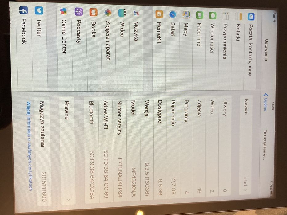 Apple iPad mini 1 a1423  16GB sprawny