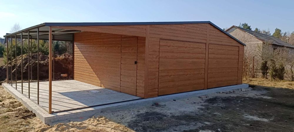 Garaz blaszak drewnopodobny 6x6 profil ocynk