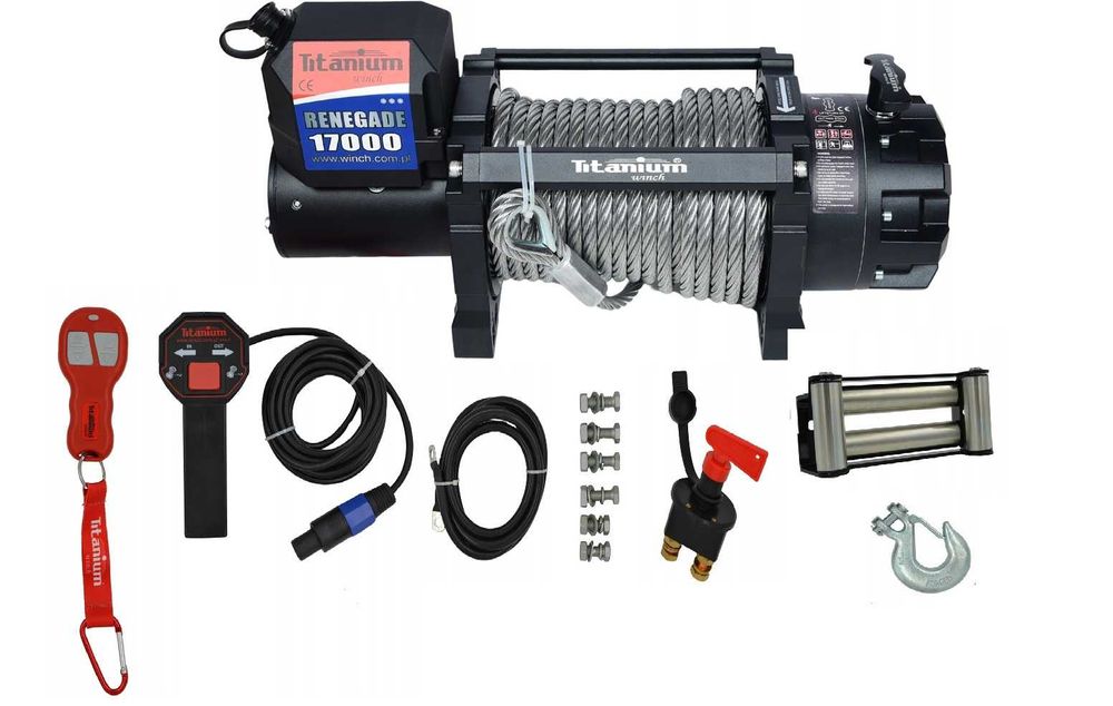 Wyciągarka  JEEP OFF ROAD   Titanium  17000 LbS 12/24V LAWETA 4 X4