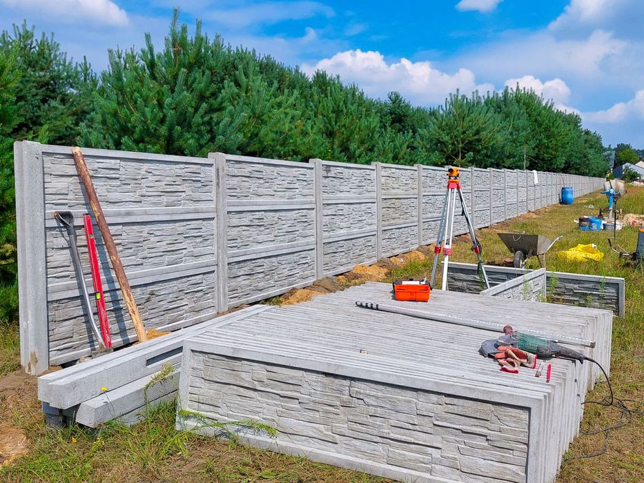 Ogrodzenia betonowe | Garaże z płyt | Transport, rozładunek, montaż