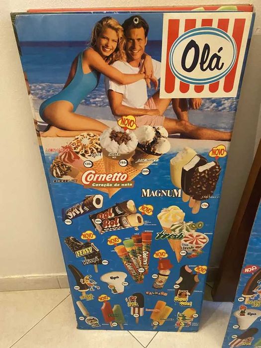 Cartazes antigos de gelados Olá