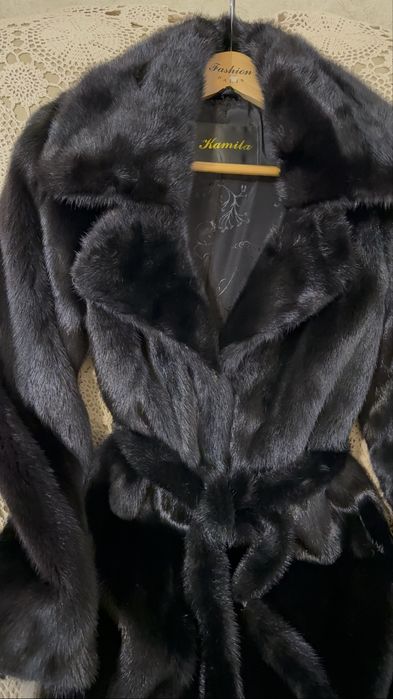 Шуба норковая Черная под Black Lama