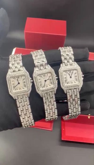 zegarek Cartier panthere icedout naturalne diamenty