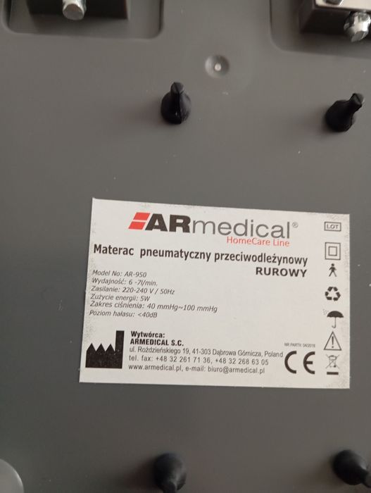 Pompa AR-950 do materac pneumatyczny przeciwodleżynowy rurowy ARmedic