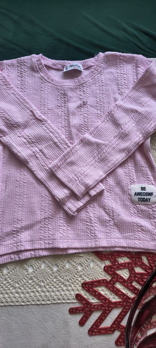 Komplet goferek bluzka długi rękaw i dzwony