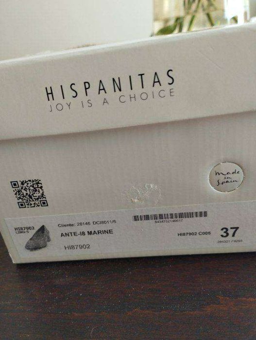 Buty półbuty czółenka Hispanitas r.37 skóra zamszowa