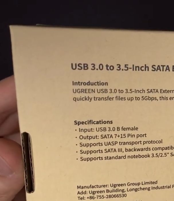 Зовнішній корпус Ugreen HDD SSD 3.5 SATA USB 3.0 USP Black