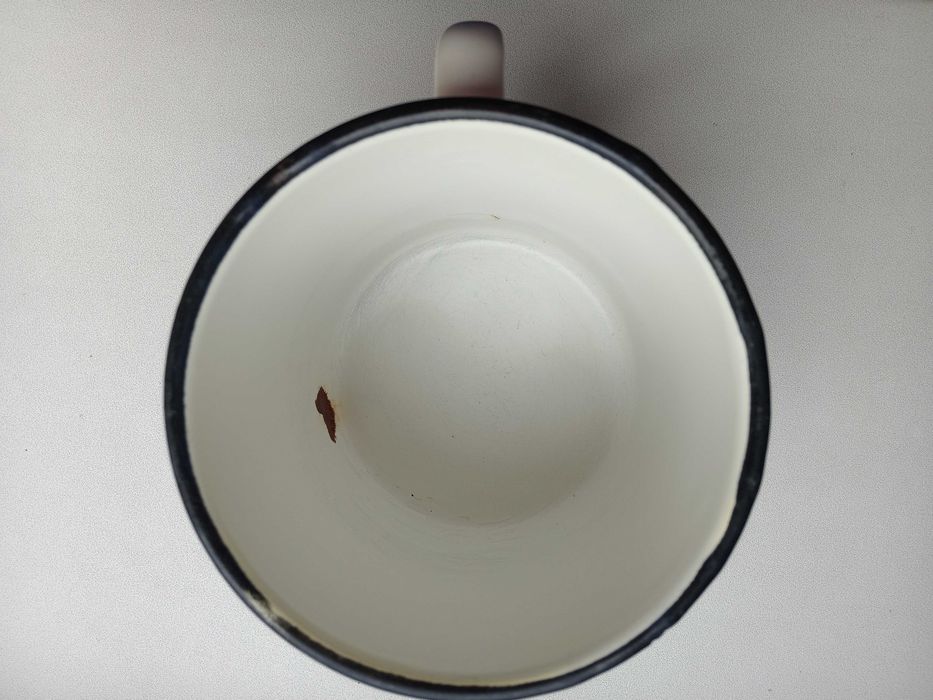 Большая эмалированная кружка «1945-1985». Объем 1 л. Посуда СССР