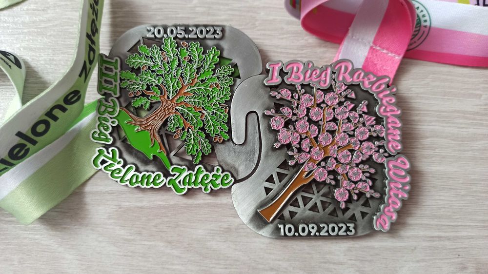 Medale z biegów - komplet 2 sztuki, Zielone Załęże, Rozbieranie Witosa