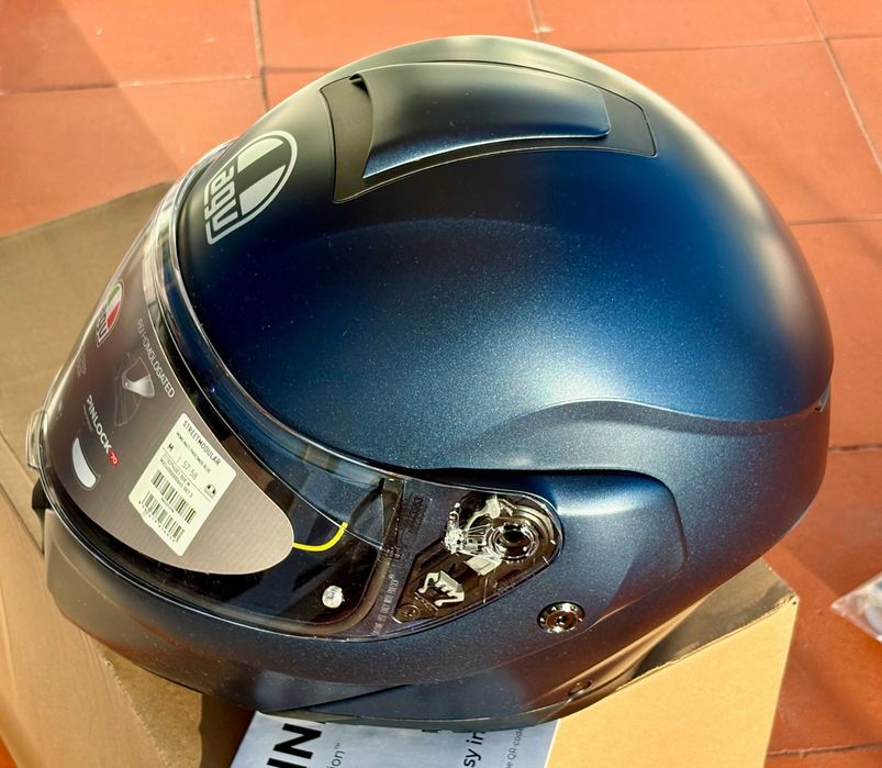 Capacete modular NOVO AGV Streetmodular azul escuro (33% DESCONTO) Tamanho M