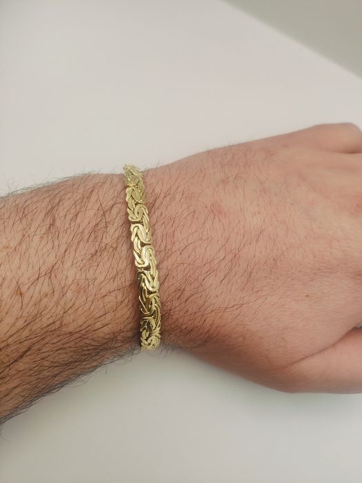 Złota Bransoletka Królewska Płaska Pr.585 14K 19cm