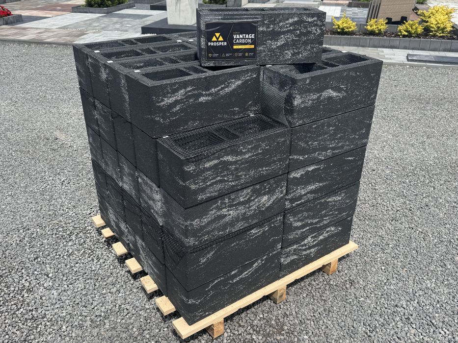Pustak ogrodzeniowy 50x20x20 VANTAGE bloczki ogrodzenia CARBON