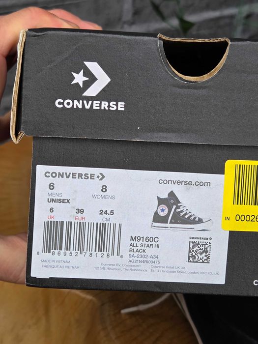 Converse Chuck Taylor All Star Hi czarne trampki wysokie 39