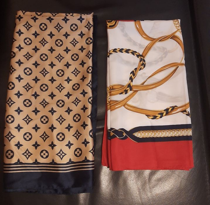 lenços poliéster padrão equestre Monograma Clássico