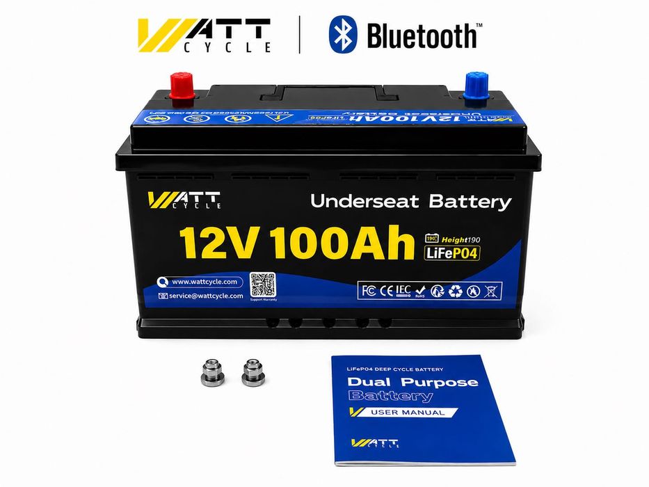 WattCycle LiFePO4 12V 100Ah Bluetooth BMS - bank energii , fotowoltaika , kamper , magazyn  - akumulator nowy