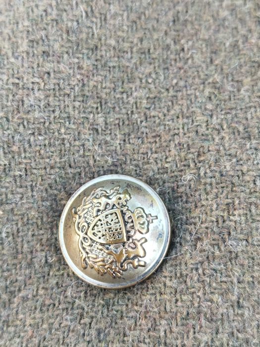 Zielony khaki krótki płaszcz dwurzędowy z wełną M&S L 40