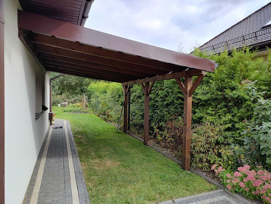 Wiata samochodowa model "Zawady" 4,00m x 4,60m, garaż, carport, auto