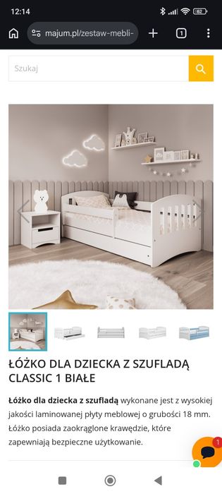 Łóżko dziecięce z szufladą + materac 160x80