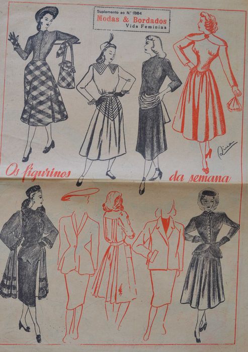 Jornal O SÉCULO - Suplemento antigo Modas e Bordados - moda estilismo
