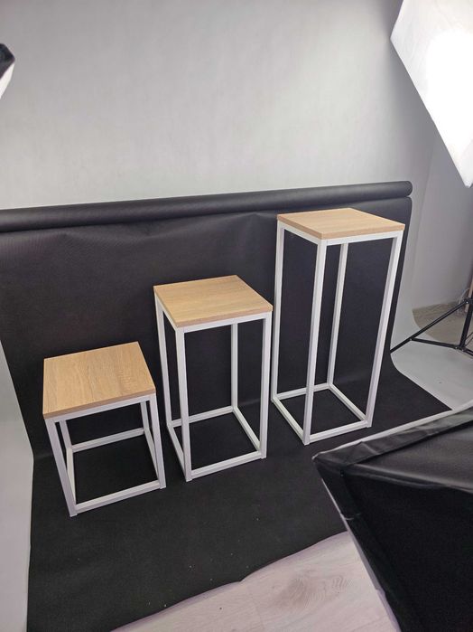 Metalowy Kwietnik masywny pod dużą donice duży blat loft PRODUCENT