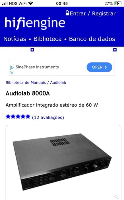 Amplificador audiolab 8000a a fincionar perfeitamente