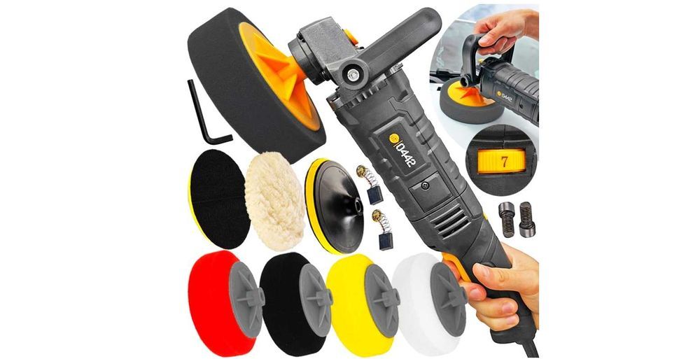 POLERKA SAMOCHODOWA Szlifierka + regulacja obrotów + ZESTAW Gąbek NOWA