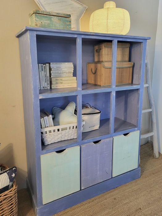 estante, armario, livreiro, prateleiras, decoração, rustico