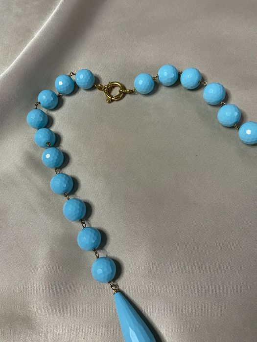 Colar, lindo com pedras ametista e turquesa