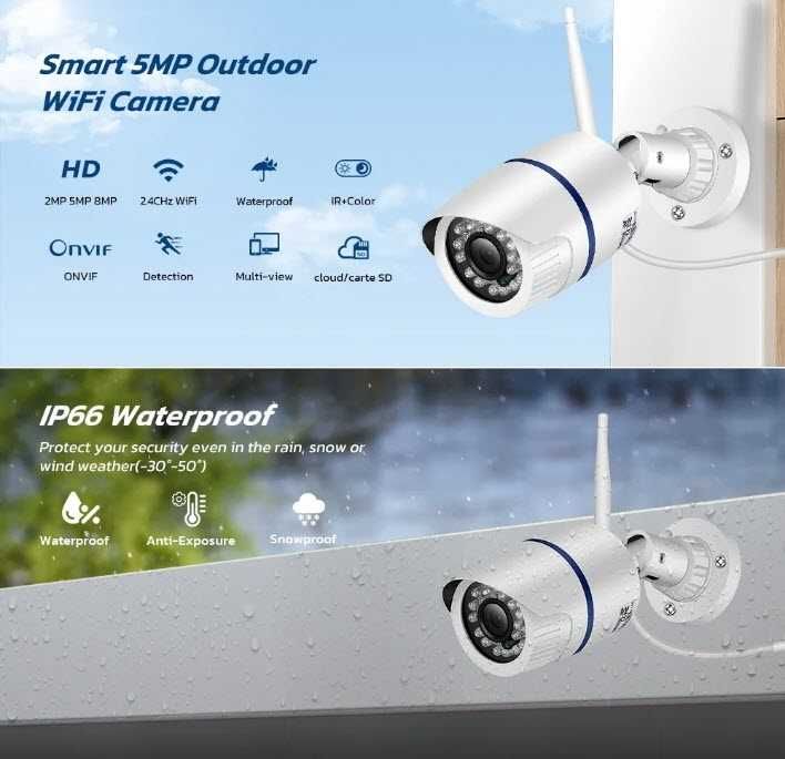 Уличная камера видеонаблюдение 6024PW 5MP WiFi 3,6мм ONVIF