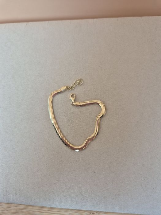 Złota bransoletka taśma płaska żmijka 20,5 cm p. 585