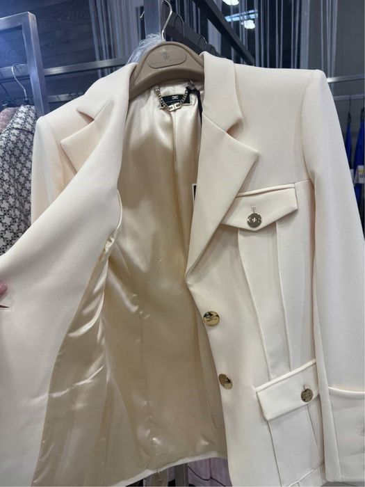 Elisabetta Franchi оригинал бежевый белый молочный Пиджак жакет