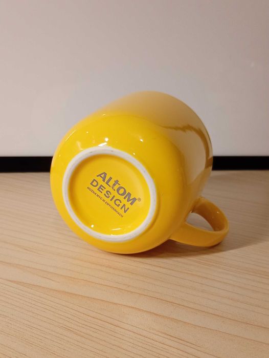 Kubek ceramiczny, ciekawy żółty, Atom, Coppa/ 300 ml.